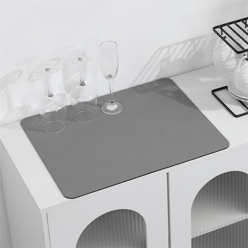 Almohadilla absorbente de piel de barro de diatomeas, mesa de lavado, almohadilla de drenaje, mantel para mascotas, almohadilla de aislamiento térmico de goma antideslizante y absorbente