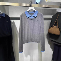 伊*L女装2025秋冬新款百搭显瘦假两件拼接针织衫上衣女1G8132131G