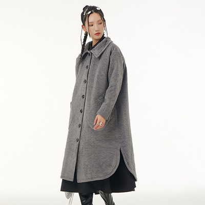 2022 Autumn new pattern fashion Easy Large Women's wear temperament Original Cotton clip Diamond Plaid coat 85266