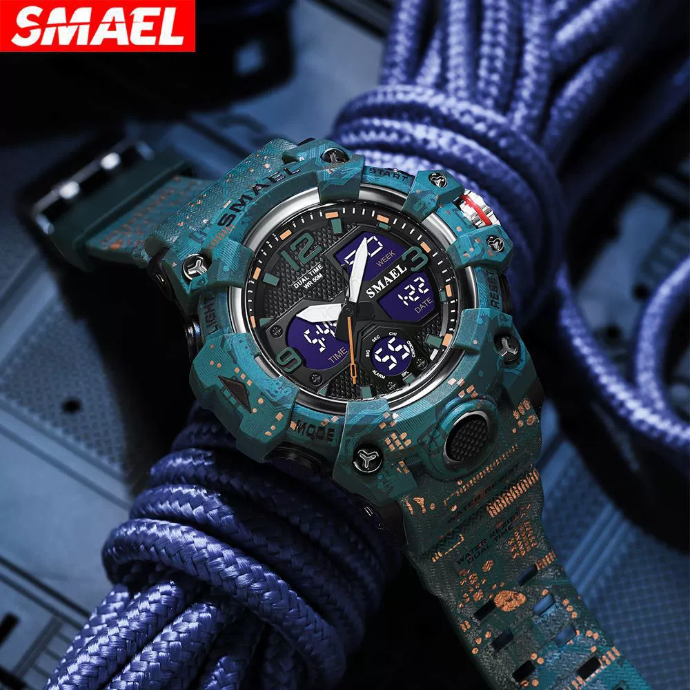 SMAEL/斯麦尔 Camouflage sports electronic travel waterproof universal digital watch
