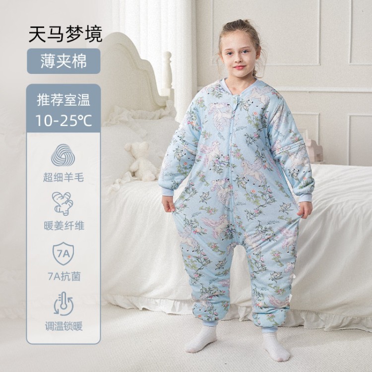 Wool × warm ginger [thin quilted, room temperature 10-20 ℃ 】tianma dreamland / Size s - length 95cm [suitable for height 95-110cm] crotch snap button
