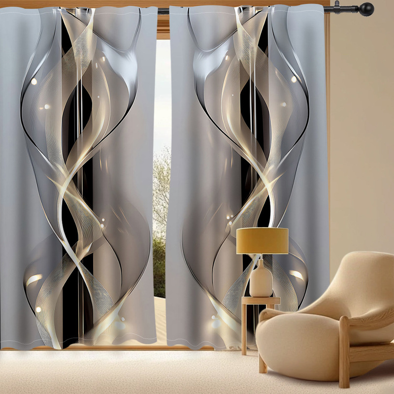 Cross-Border Amazon Best-Selling Printed Curtains, Thickened Blackout and Heat-Insulating Curtains for Living Room, Bedroom, and Balcony, Custom-Made According to Your Picture