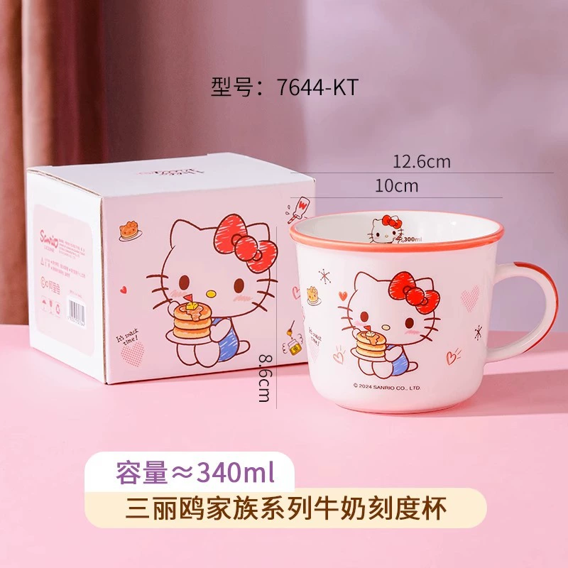 Керамическая посуда (Sanrio) 4,7" чашка для риса, дизайны Hello Kitty, My Melody, Kuromi