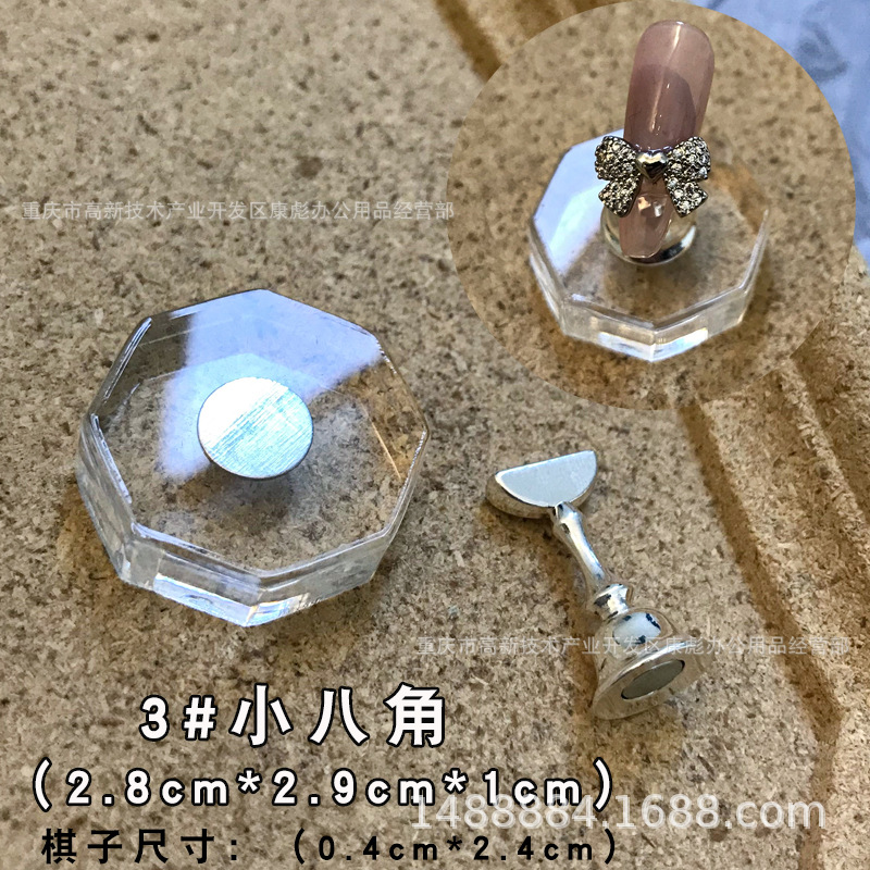 Clavo transparente agua ondulación base de práctica de uñas base inferior soporte acrílico titular de uñas desgaste pieza de clavo asiento sin piezas de ajedrez