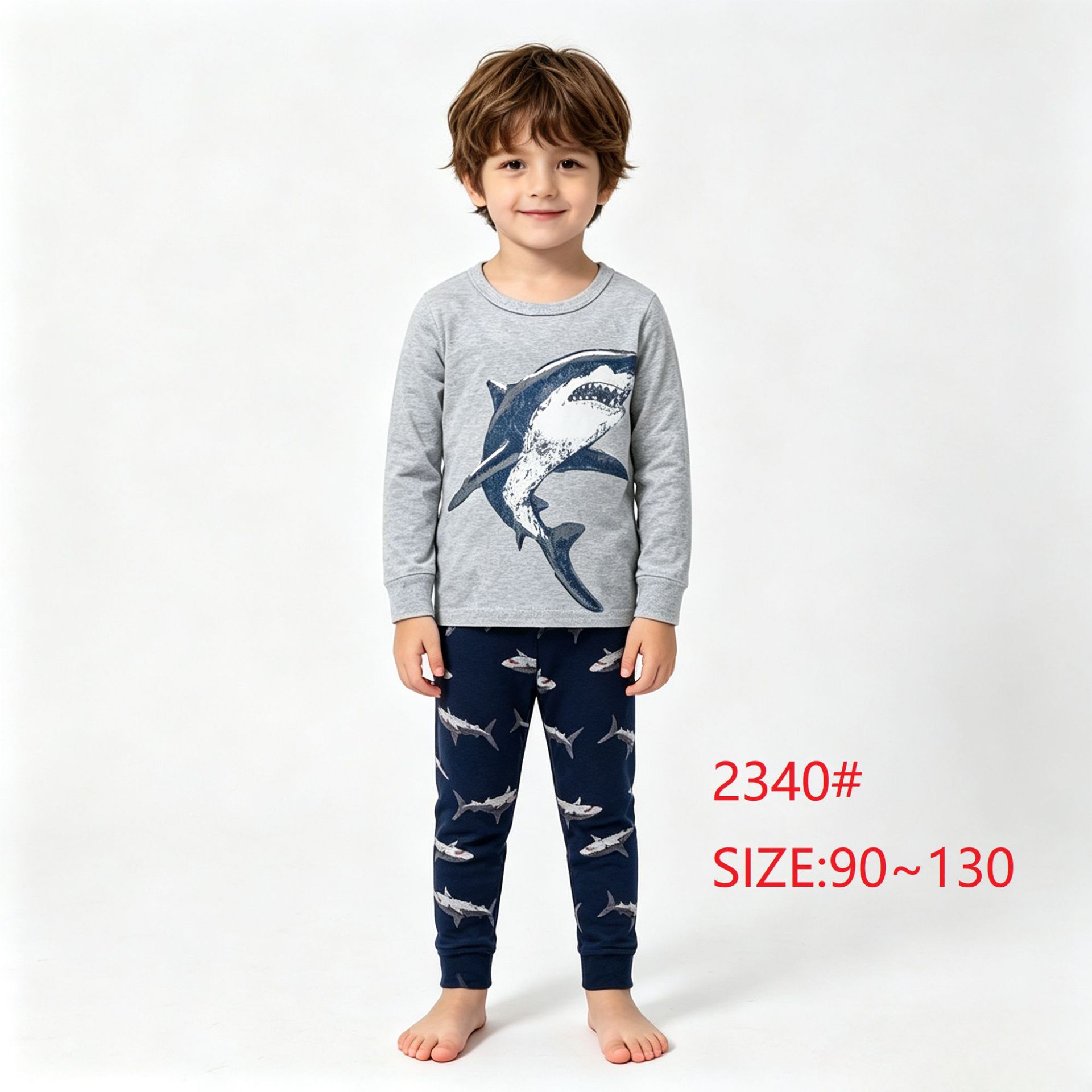 Home Clothes New Children's Home Clothes Set Dinosaur Pattern Children's Clothes Cross-Border Children's Clothing