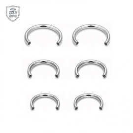 F136钛合金内牙C字杆鼻钉鼻环马蹄乳环U型马蹄杆内螺纹饰品头配件
