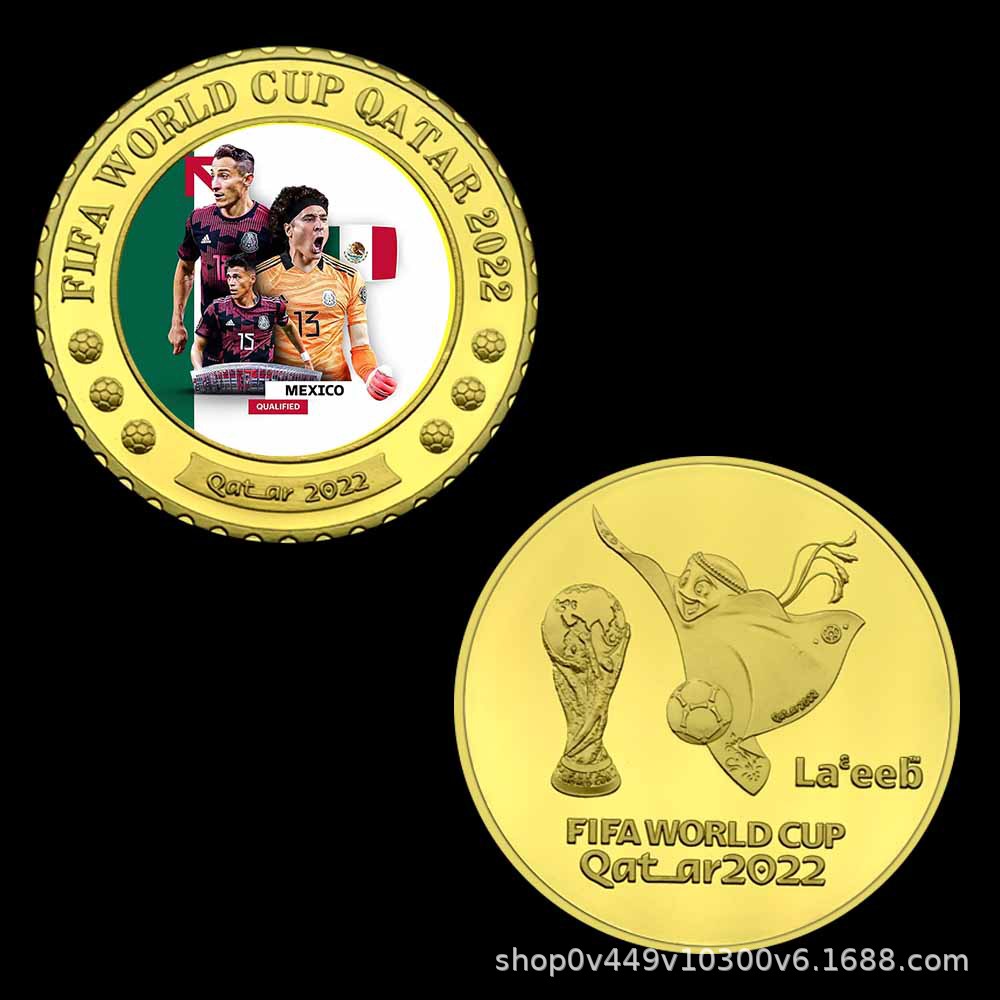 Monedas conmemorativas de la Copa del Mundo de Qatar 2022 32 estilos Monedas por mayor de varios países Colección de fans de fútbol