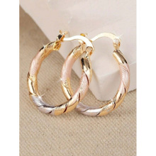 W 26700 Vintage color block painted earrings 复古撞色画油耳