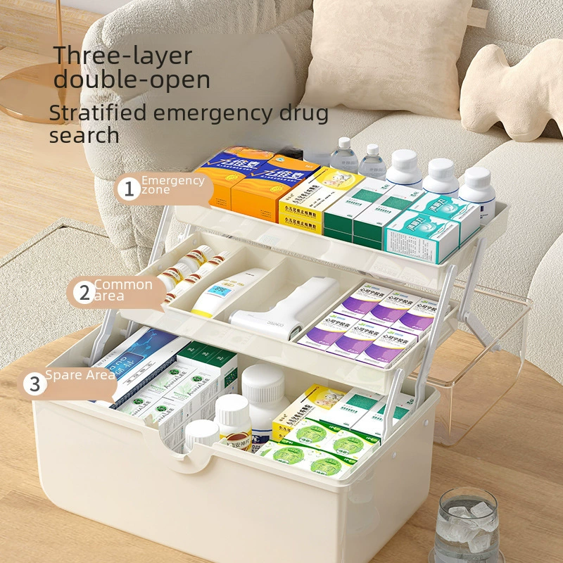 Medicine box anti -epidemic drug storage box family installation small medicine box large -capacity multi -layer pharmaceutical drug household pharmaceutical box