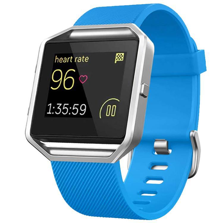 Para Fitbit Blaze xDfind hebilla de acero twill sólido correa de silicona S / L