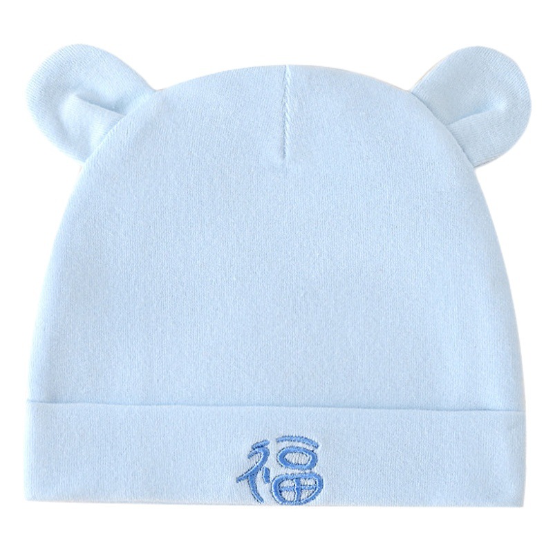 Newborn hat pure cotton double-layer boneless baby baby hat spring and autumn thin 0-6 months newborn baby hat