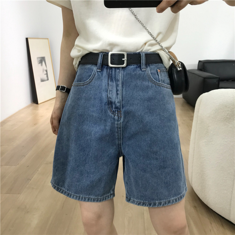 Denim Shorts Women's Summer Thin 2022 Korean Style Casual Straight Pants Loose Slimming Trendy Riding Pants