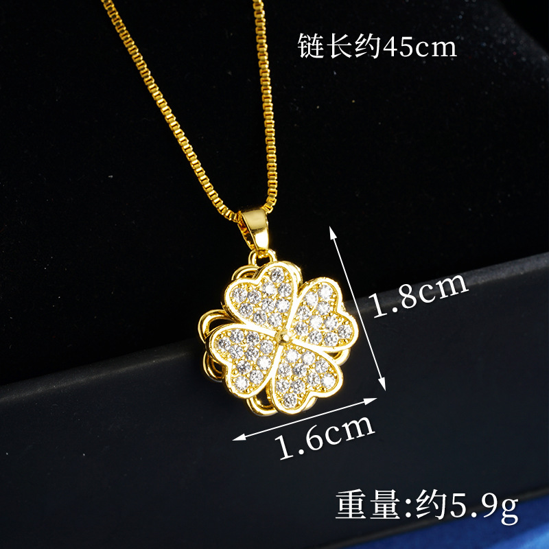 Nuevos productos ins tetrahedra Hao con diamantes populares collares anillo conjunto pendientes de oro vietnamita aleación de cobre preservación de color