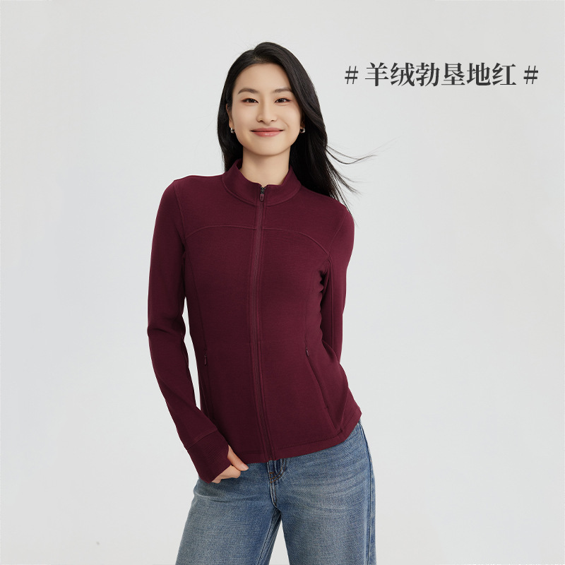 玻尿酸双色羊绒女士外套冬季新款亲肤保暖修身时尚拉链微塑形外套|undefined