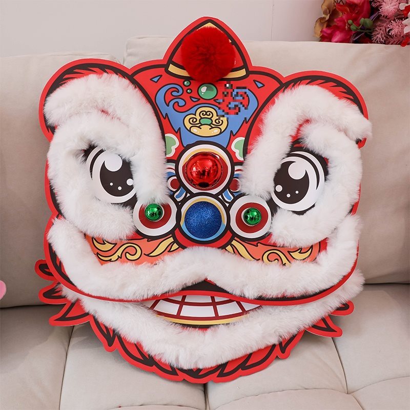 婚房布置2025新款婚礼单狮子头拍照传统订婚晨袍装饰道具醒狮摆件|undefined