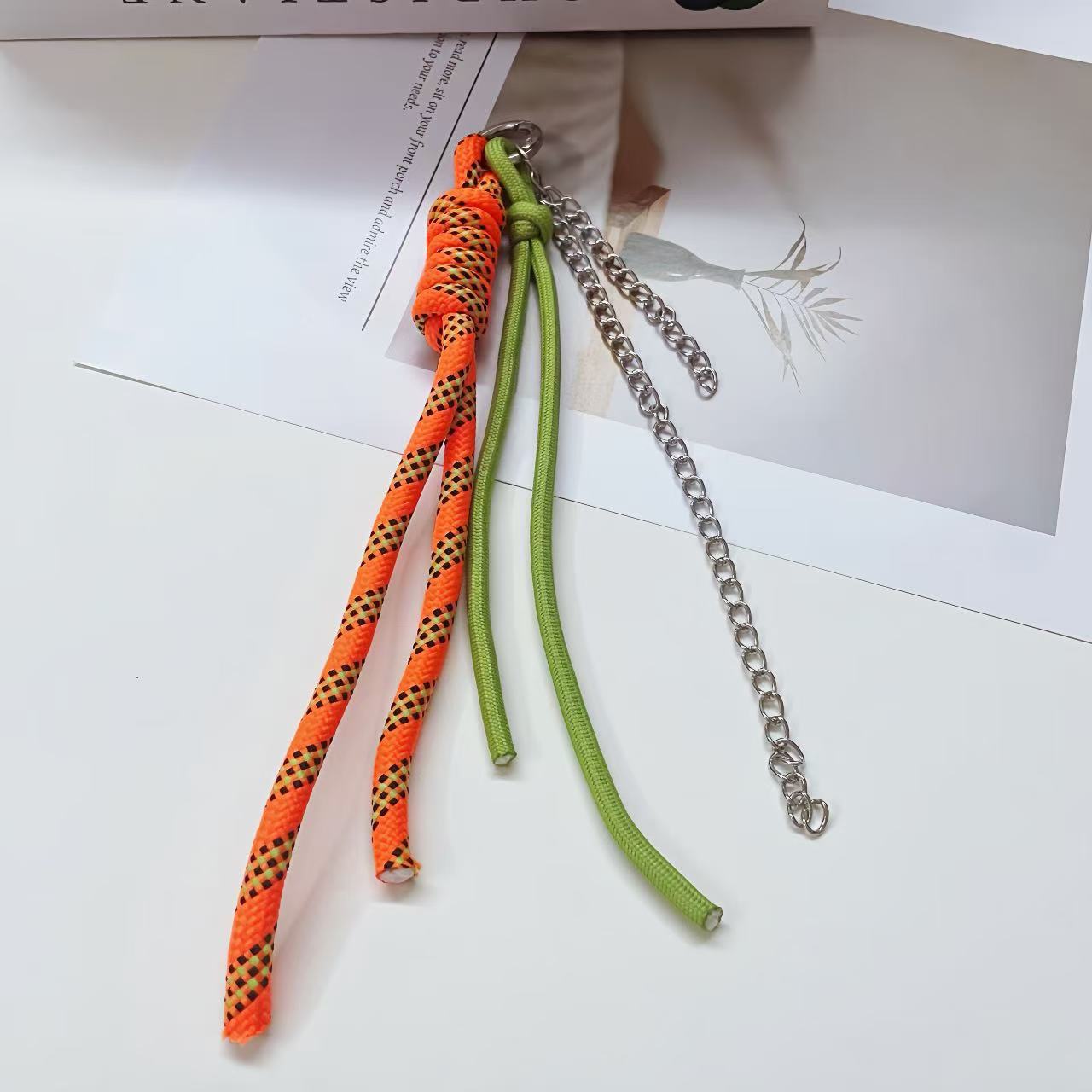 오렌지 블랙 도트 로프