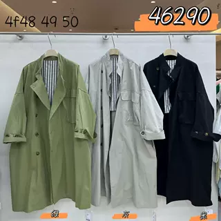 we2026秋季新款女翻领长款外套长袖文艺风ins外贸复古休闲款宽松