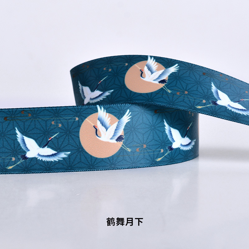 Cintas personalizadas tecnología de transferencia térmica un rollo de logotipo personalizado impresión de flores pastel de estilo nacional personalizado cinta