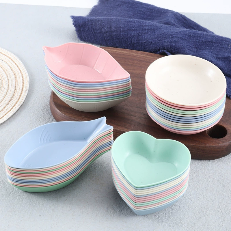 Фабрика барбекю окунуться маленькое блюдо приправа окунуть блюдо уксус блюдо соевый соус блюдо Пшеничная солома блюдо посуда блюдо