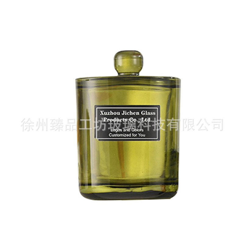 新品蜡烛罐260ml带盖香薰杯长方创意摆件玻璃容器加厚透明玻璃杯|undefined