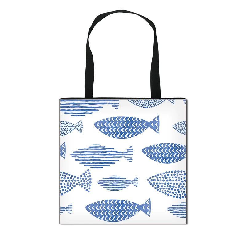 Новая студенческая сумка для покупок с морскими животными для девочек, милая сумка через плечо из полиэстера, универсальная сумка большой вместимости для трансграничных перевозок