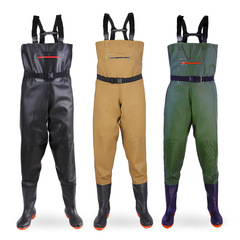 ダブルニーパッド付きウェーダー、ワンピースレインブーツ、レインパンツ、メンズフィッシングスーツ、ウェーディングパンツ、フィッシングスーツ、レンコン掘り・田植え用レザーフォークパンツ