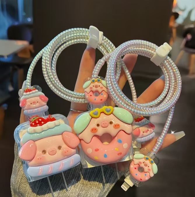 Para Apple 14 línea de datos cubierta protectora iPhone13 cargador cabezal 12promax bobinado estuche para iPad