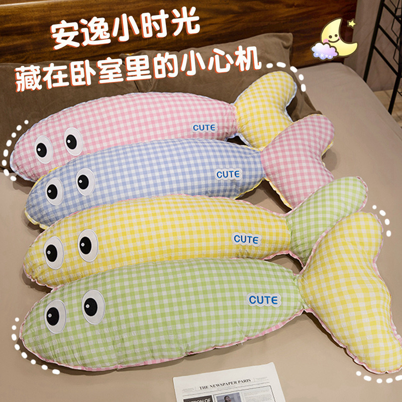 Almohada Larga de Peluche de Algodón y Algodón PP, Decorativa, para Cama y Hogar