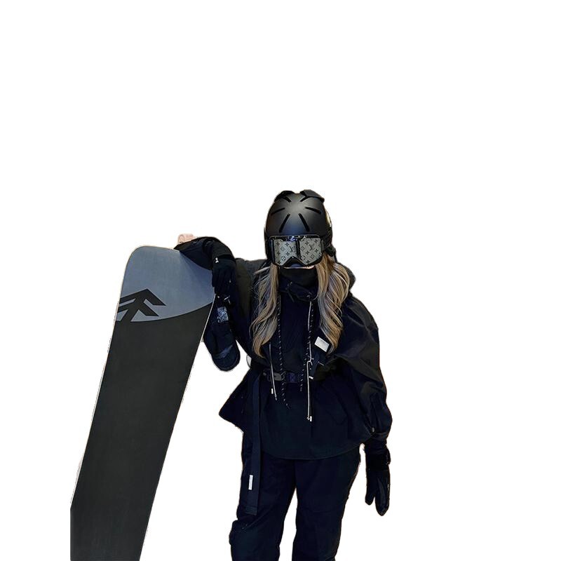 FUYAN黑色修身滑雪服套装女2025冬新款超好看防风防寒单双板雪衣|undefined
