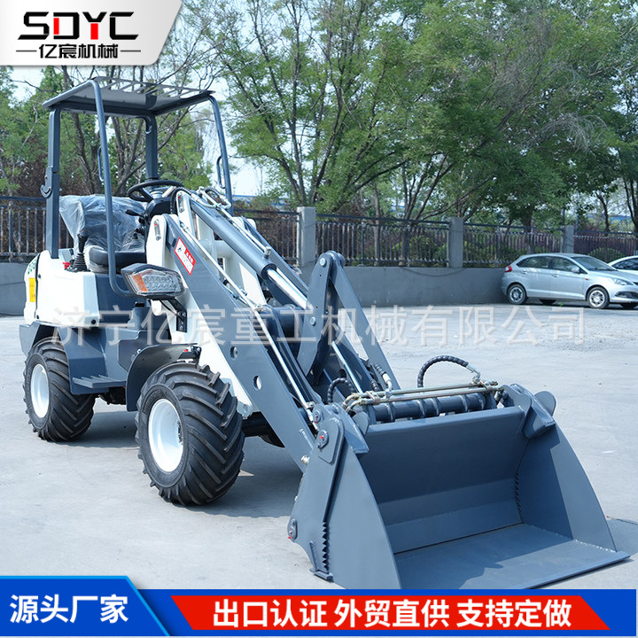 外贸小型装载机电动四驱建筑工程养殖场清粪装载机多功能装载机