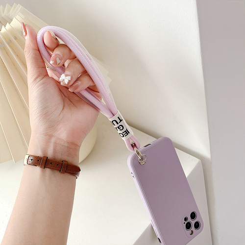 Mobile phone case lanyard, colorful black and white pendants, decorative bags, schoolbags, handmade accessories for men and women, woven fluorescent rope