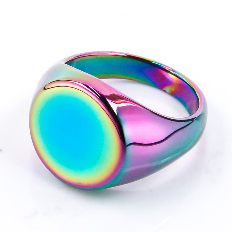 Hip-Hop Solid Color Titanium Steel Plating Men's Rings Men Band Rings display picture 10