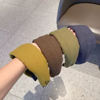 复古秋冬毛呢发箍女慵懒风日常外戴高颅顶韩系头箍洗脸压发头饰