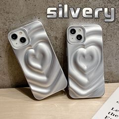17プリーツハート型 iPhone14promax/Apple13/12/11対応 無地 インターネットで話題の耐衝撃ソフトケース16