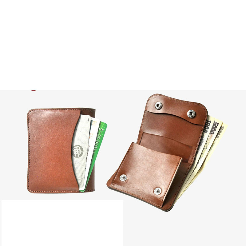 Amazon Men's Genuine Leather Short Wallet Fashion High-End Rfid Multifunctional Snap Card Holder Japanese Style Wallet Customized