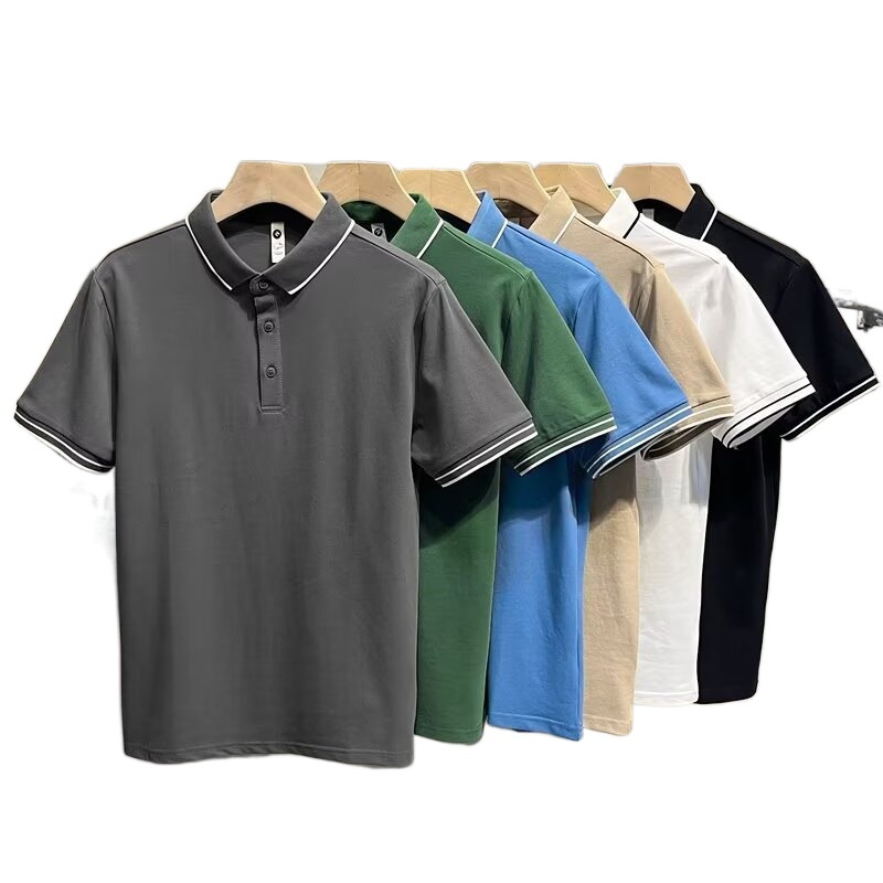Camisas de manga corta con solapa, camisetas de verano de moda para hombres, camisetas coreanas delgadas, nuevas camisetas de polo de estilo universal.