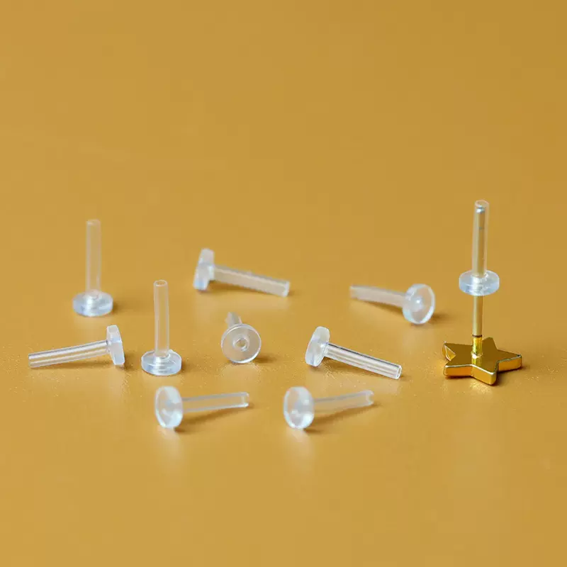 透明耳针套管平面养耳洞耳钉保护套环保不易过敏diy耳环耳饰配件