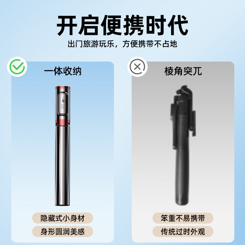 新型ハンドヘルド自撮り棒、手ぶれ補正、伸縮式、Bluetooth、ポータブル、三脚、スマホライブ配信用補助光スタンド|undefined