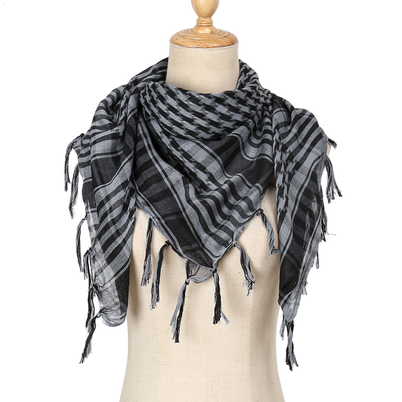 Unisex Gender Unisex Classic Style Lattice Polyester Scarf Kerchief