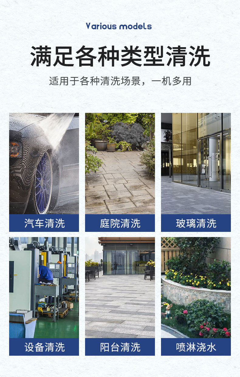 New Model of Household Wireless Car Wash Water Gun, White Lithium Battery High-Pressure Water Gun, Car Cleaning Tool Wholesale