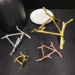 金属水晶球支架展示架水晶球底托金属三脚架底座树枝造型矿标架子