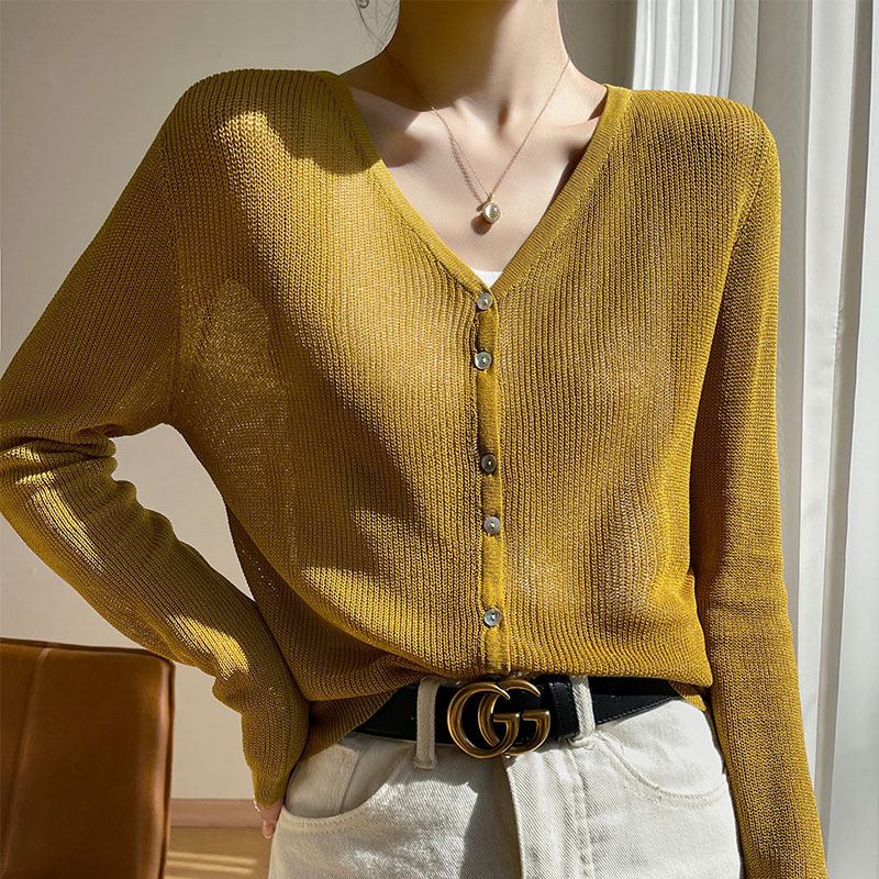 Cross-Border Summer Linen Hollow Sun Protection Shirt Women's Knitted Cardigan Thin Coat Air-Conditioning Shirt Women's Shawl Outer Wear Wholesale