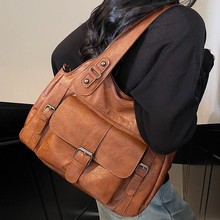 跨境外贸新款女设计感大容量休闲女士包斜挎手提包复古女包单肩包