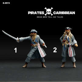 加勒比海海盗船长杰克微缩模型1:64微观人偶手办微拍小人沙盘道具