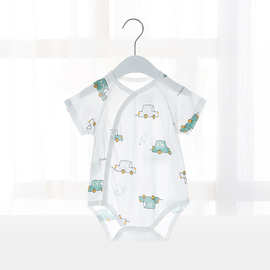 婴儿包屁衣夏装新款薄款女宝宝三角连体衣爬服男新生儿哈衣