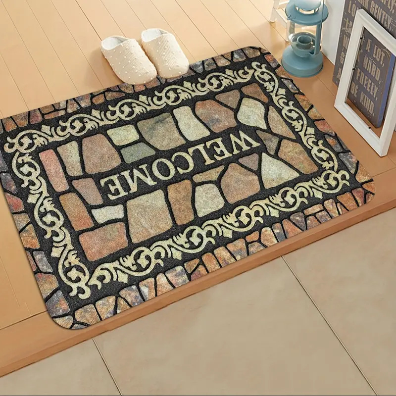 Casual Letter Diatom Ooze Carpet Bathing display picture 3