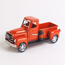 红色 古董老爷车卡车 道具模型 铁艺装饰工艺品摆件摆设 家居饰品