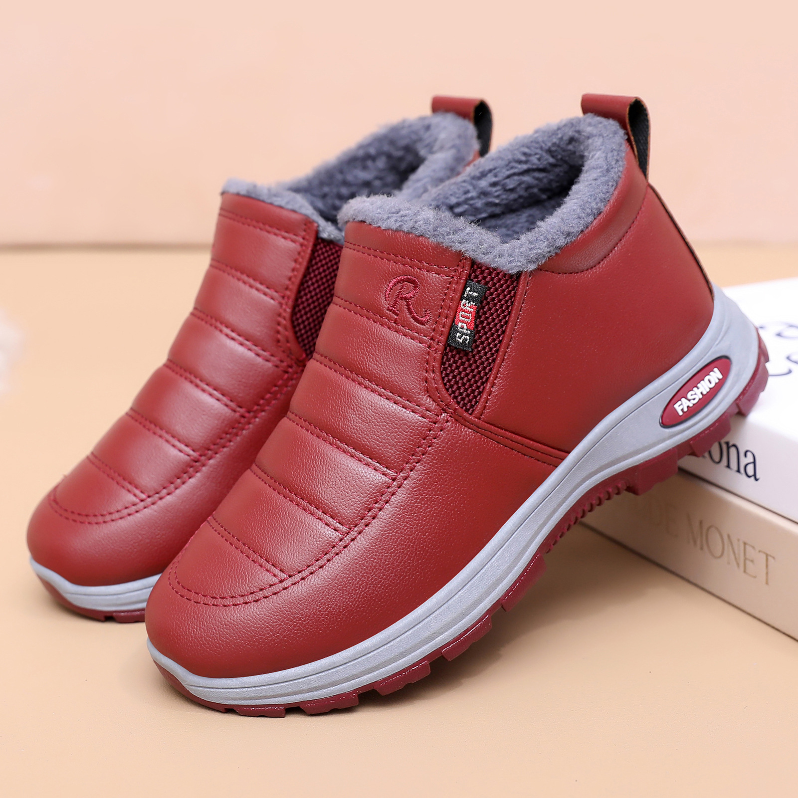 Zapatos de invierno de mujer zapatos de algodón de un pie zapatos casuales de mujer de suela gruesa, zapatos casuales de baja altura, al por mayor transfronterizos poco profundos