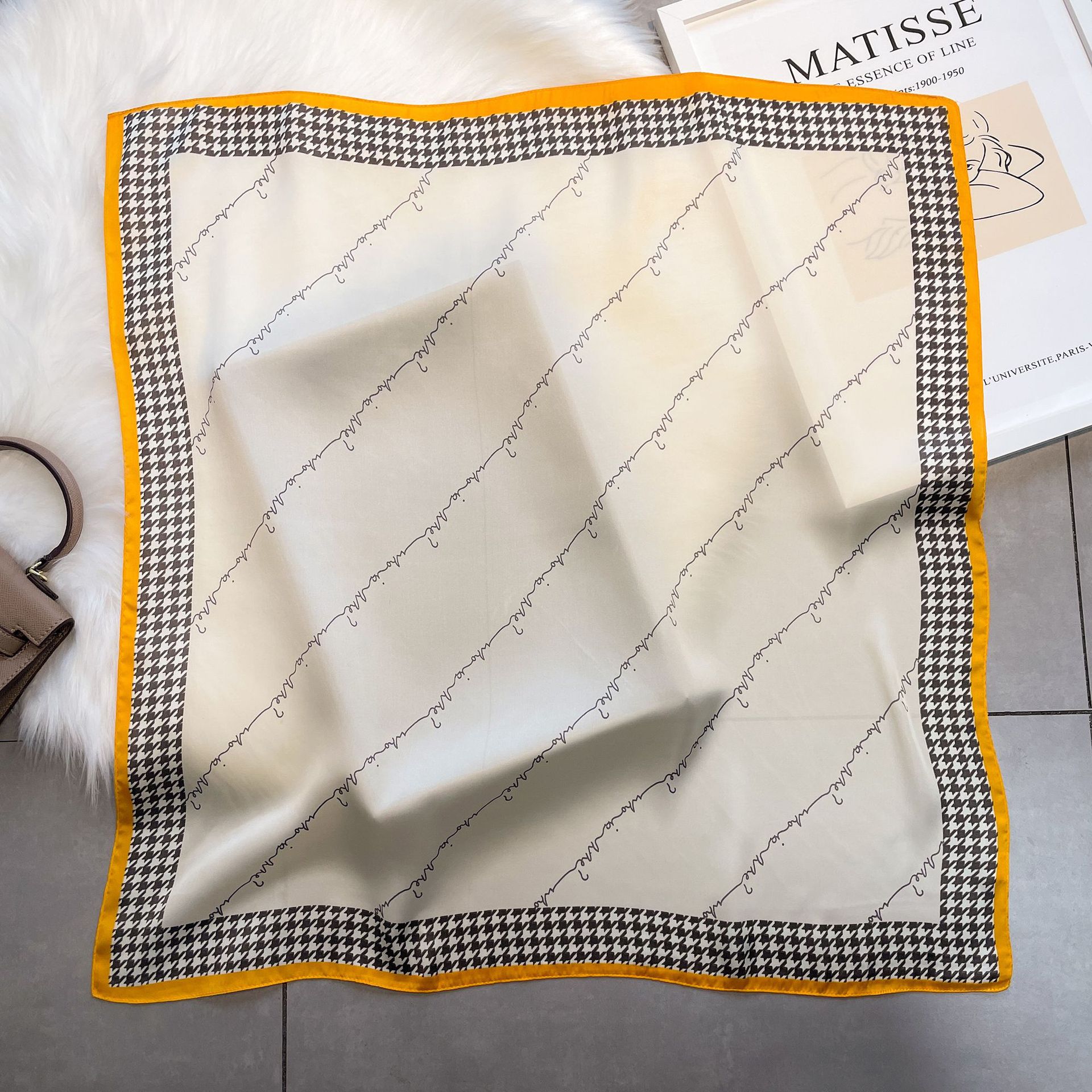 Simple solid color scarf for women, simulated silk square scarf 70cm European and American basic style with shirt, professional scarf to tie hair_voghion.com