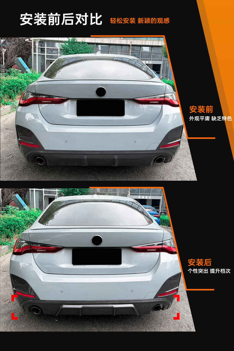 Suitable for Bmw 4 Series G26 m Sport 2020+ Mp Rear Lip Spoiler Small Body Kit Cross-Border Modification